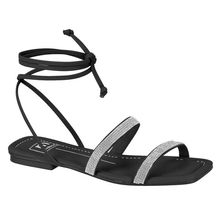 Sandália Feminina Moleca Amarração Com Strass - 5462117