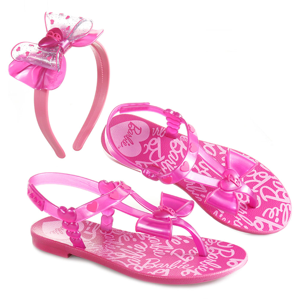 Sandália Infantil Barbie com Tiara Glam 22933-ao164 Flávio's