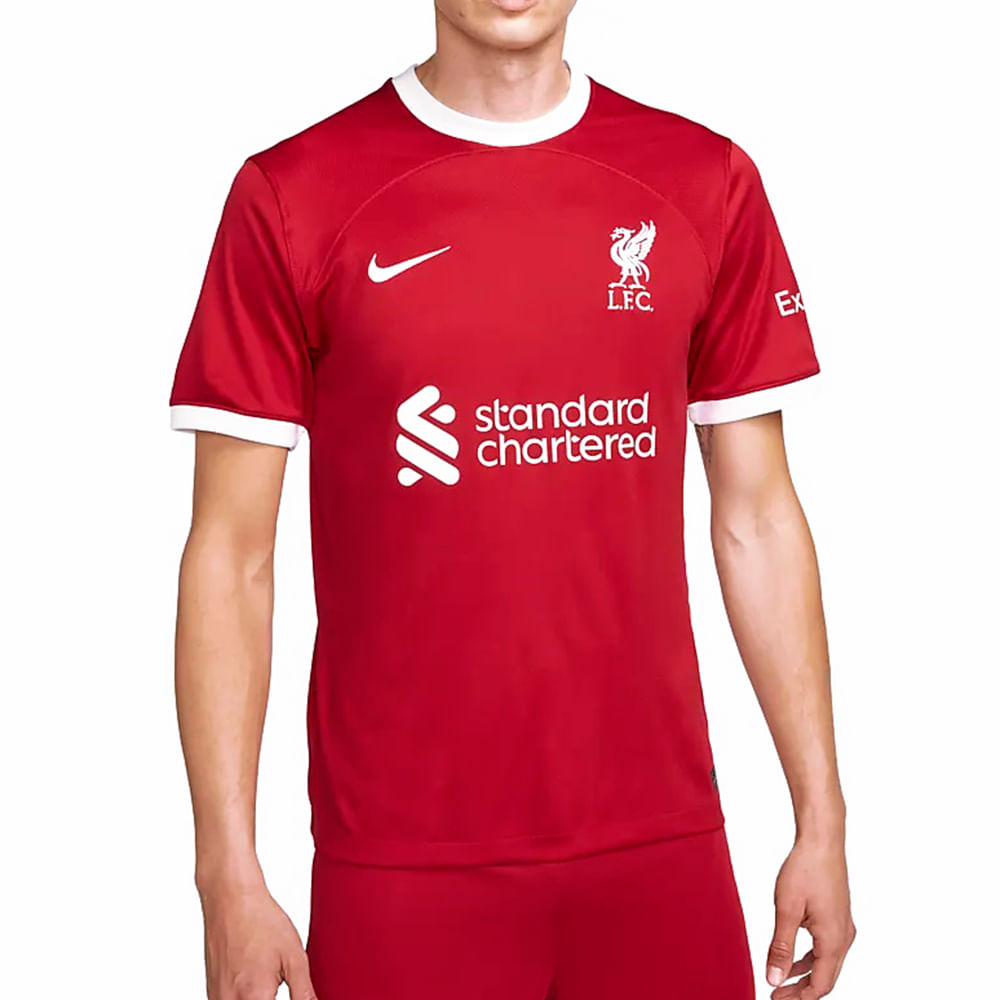 Camisa Futebol Liverpool Fc 23/24 Nike Stadium Infantil - Vermelha/Branca