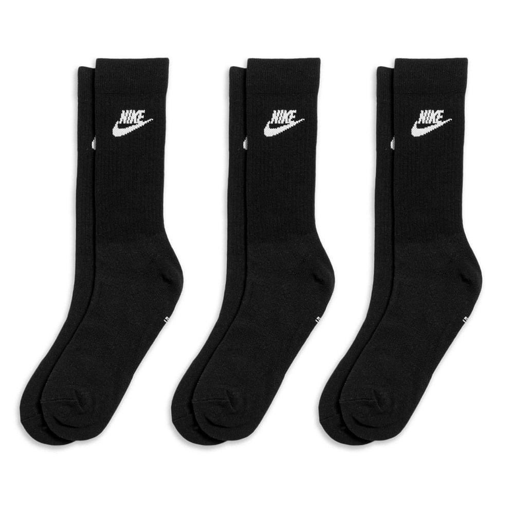 Meia Nike Sportswear Everyday Essential (3 Pares) Unissex - Preto+