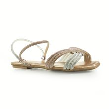 Sandália Feminina Casual Laysa Monteiro Rasteira com Strass- LAVINIA
