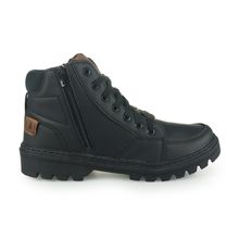 Bota Masculina Casual Confort way Preto/Café - C2404