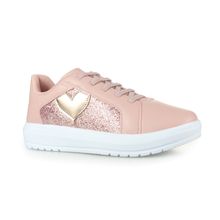 Tênis Infantil Feminino Casual Flavios Kids Nude/Prata - 320006