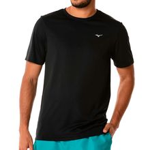 Camiseta Masculina Esportiva Corrida Treino Mizuno Preto/Azul - MNMSR3655