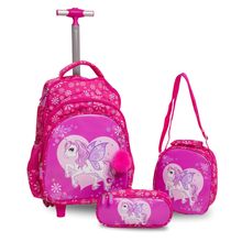 Kit Escolar Feminino Mochila Unicórnio Flávio's Kids Rosa -  Gbxb10