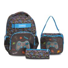 Kit Escolar Mochila Infantil Flávio's Kids Gamer Player Preto/Azul - Gbxb7