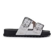 Papete Juvenil Feminino Duas Fivelas Barbie Preto e Branco - 23211-bj907