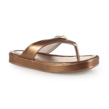 Sandália Plataforma Flat Feminina Casual Via Marte Metalizada - 10901501