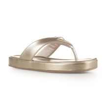 Sandália Plataforma Flat Feminina Casual Via Marte Metalizada - 10901501
