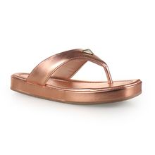 Sandália Plataforma Flat Feminina Casual Via Marte Metalizada - 10901501