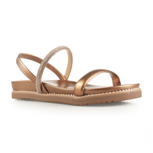 Sandália Plataforma Flat Via Marte Feminina Strass Metalizada - 11700601