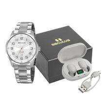 Kit Relógio Masculino Com Fone de Ouvido sem Fio Seculus - 20785g0svnak