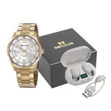Kit Relógio Masculino Com Fone Sem Fio Seculus - 20802GPSVDAK