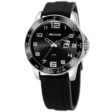 Relógio Masculino Calendário Lupa Silicone Preto Seculus - 44005G0SVNU1
